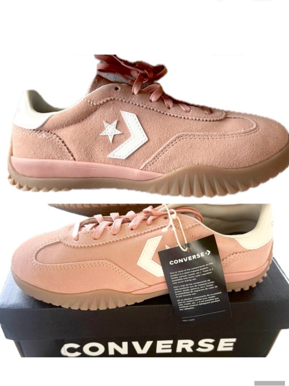 NWT Converse Run Star Trainer OX Athletic Sneakers Flamingo Fade Pink Suede 7